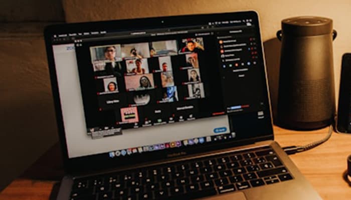 Image of Zoom meeting on a Laptop